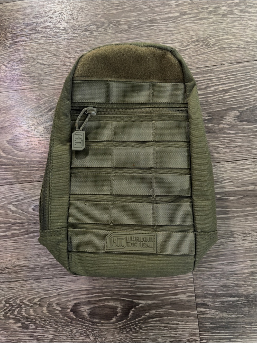 Highland Tactical Green Nylon MOLLE Gear Bag Adjustable Size Zip Closure